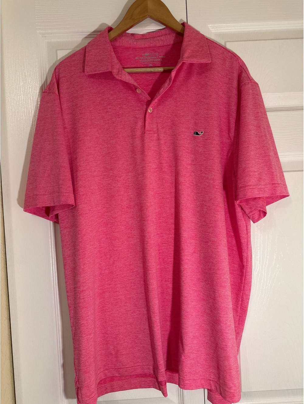 Vineyard Vines On The Go Sankaty Polo Shirt XL Pink Polyester Spandex